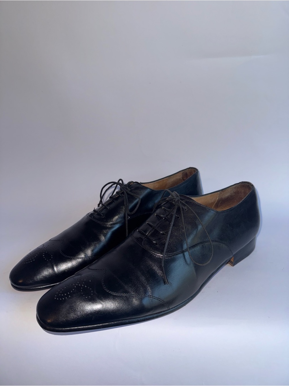 Johnston & Murphy Black Leather Wingtip Oxfords Men’s Size 12